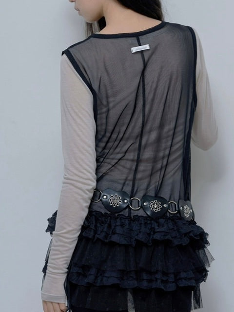 【FANCY CLUB】DOT LAYERED DRESS