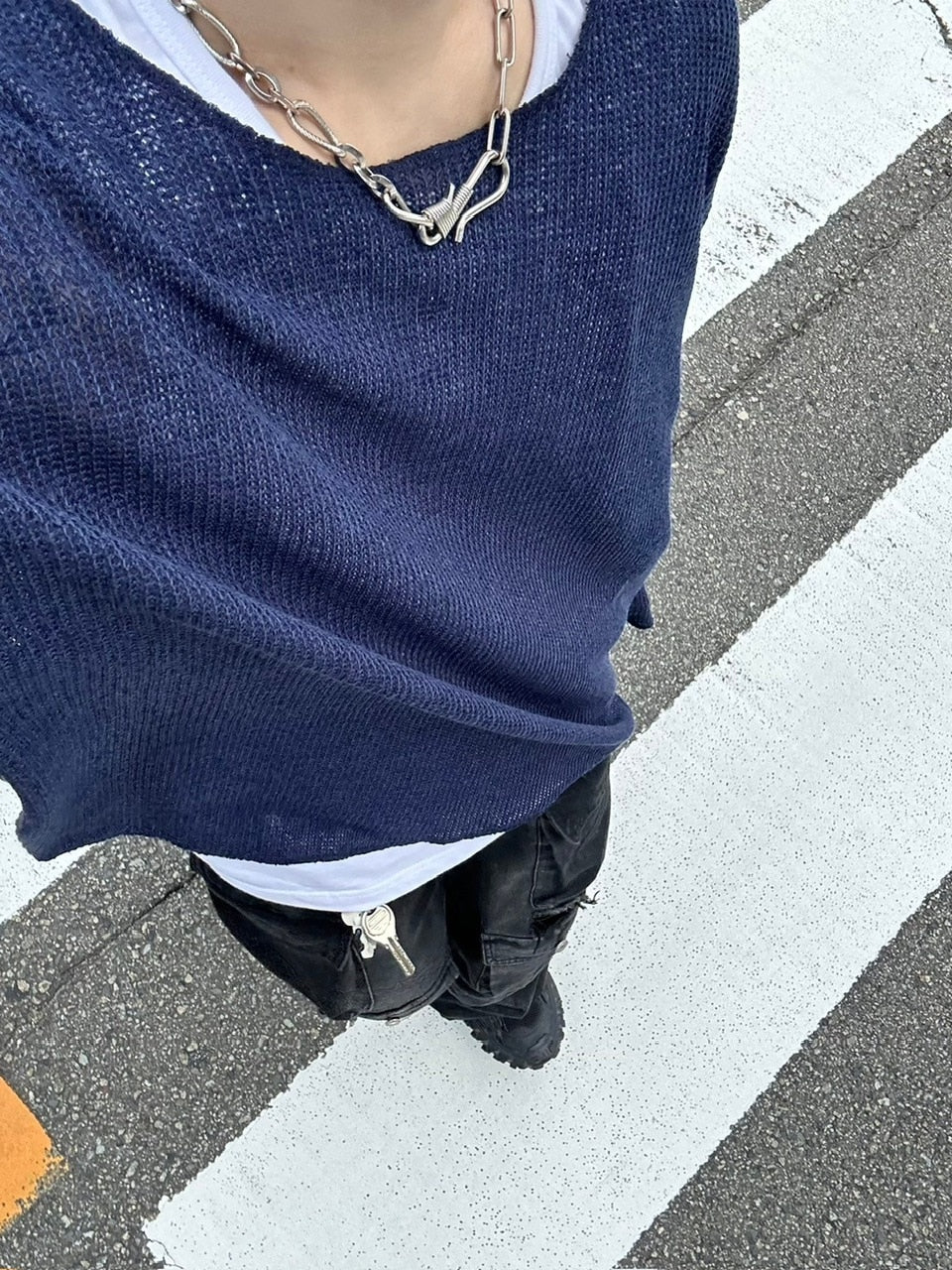 受注制【Chikashitsu +】wide neck light knit (4color)