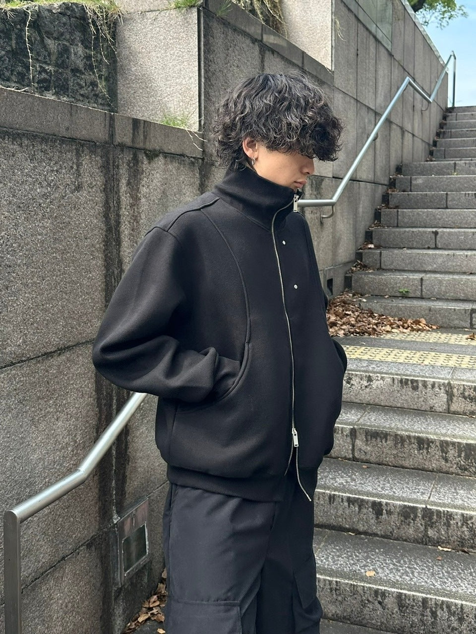 受注制【youll】high neck zip up sweat (2color)