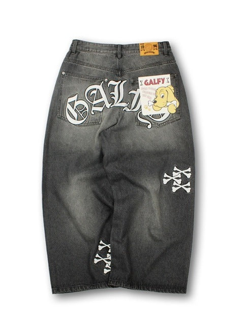 【GALFY】骨骨カラーデニムパンツ