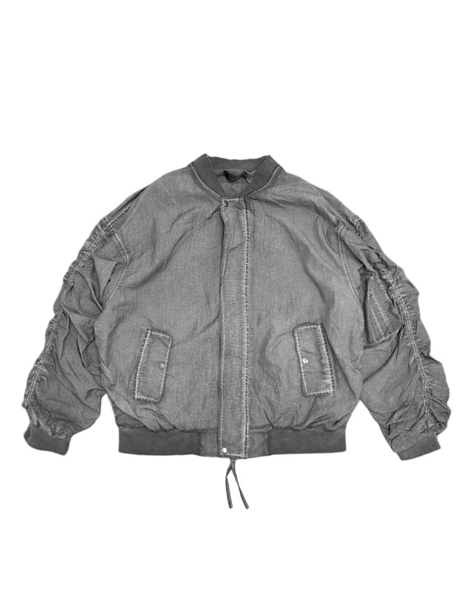 受注制【Never mind the XU】washed shirring blouson