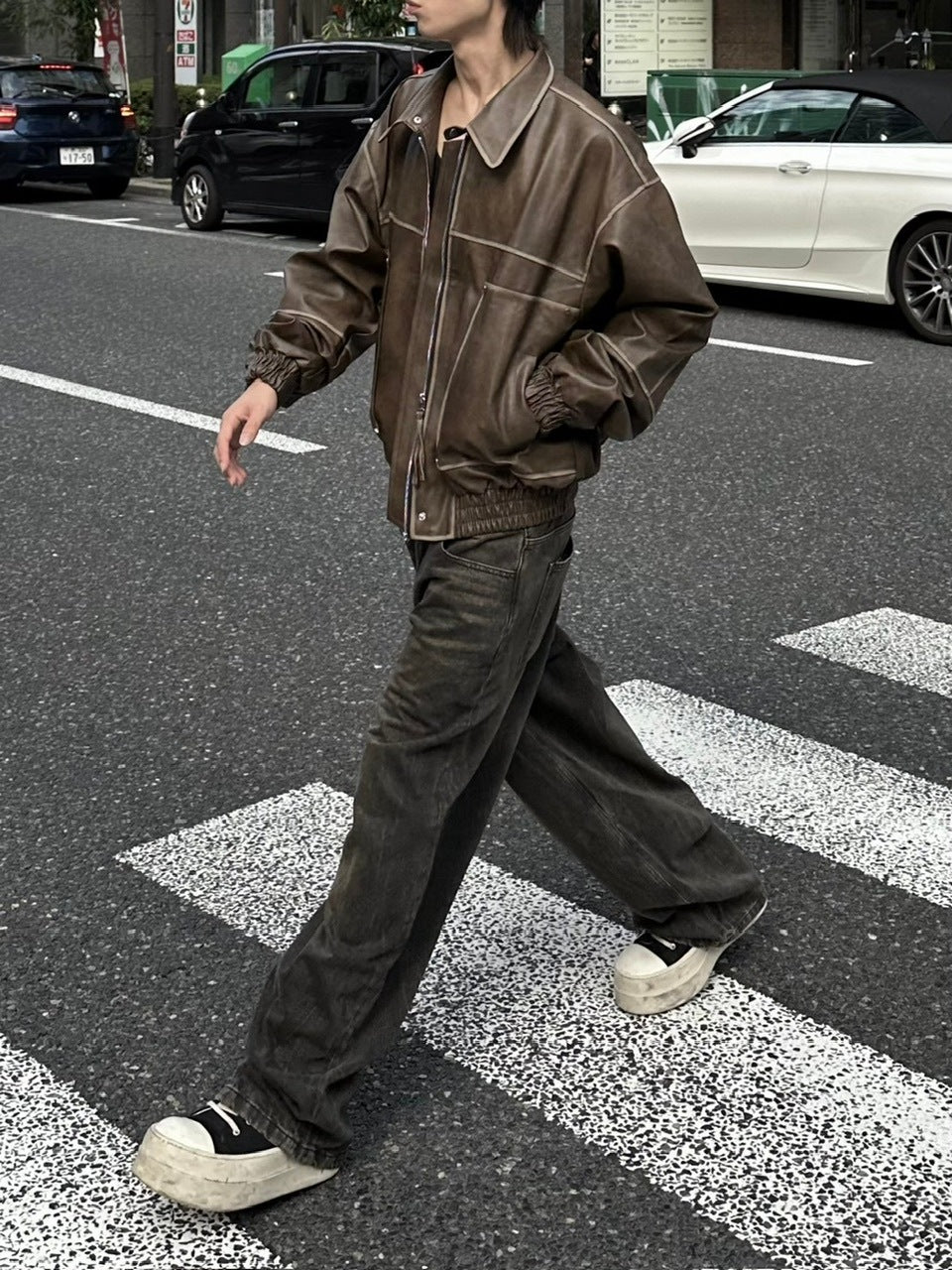 大阪店WEB限定受注制【Chikashitsu +】washing vegan leather jacket (2color)