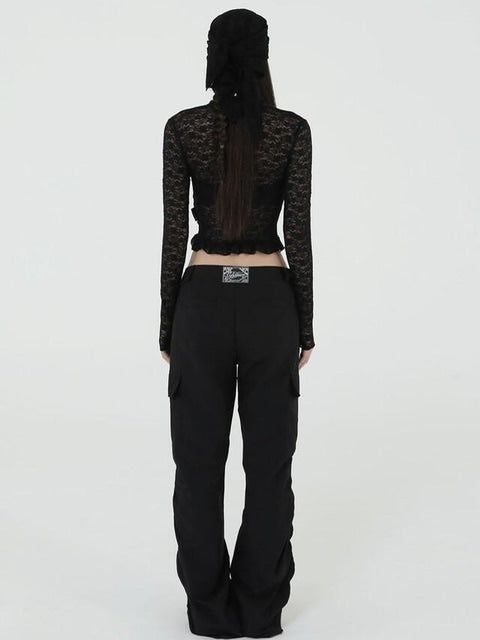 【Uglyshadow】LACE FRILL CARDIGAN / 【アグリーシャドウ】レースフリル長袖カーディガン