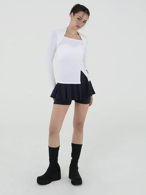 【Uglyshadow】US BOLERO SLIT TOP / 【アグリーシャドウ】スリッド長袖ボレロ