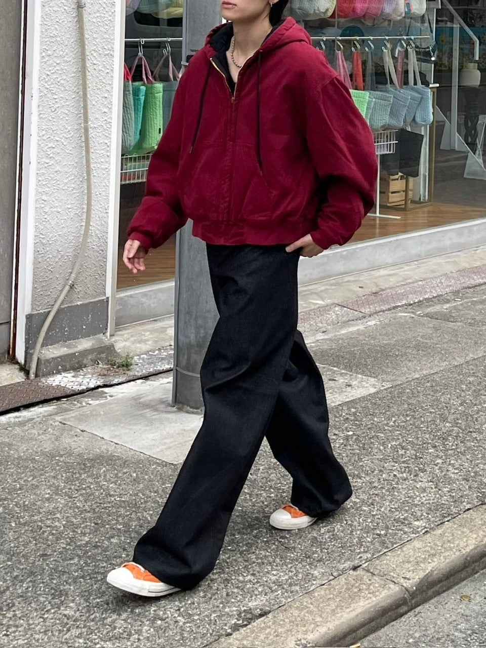 受注制【Chikashitsu +】cropped hooded work blouson (2color) / 【チカシツプラス】クロップドフードジップアップパーカーワーク長袖ブルゾン