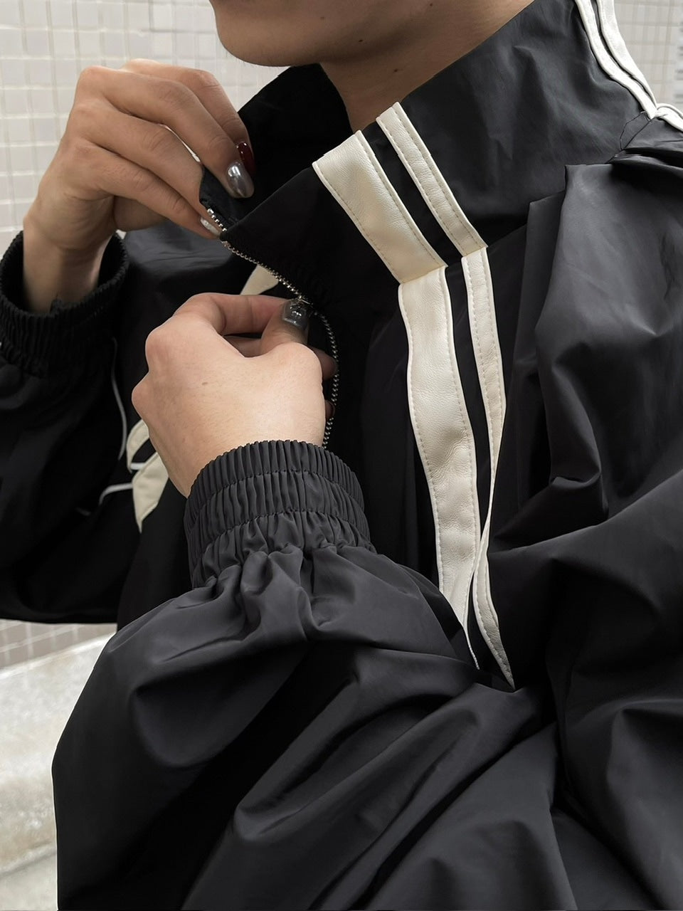 受注制【Chikashitsu +】set up line track jacket (2color) / 【チカシツプラス】セットアップサイドライントラック長袖ジャケットブルゾン