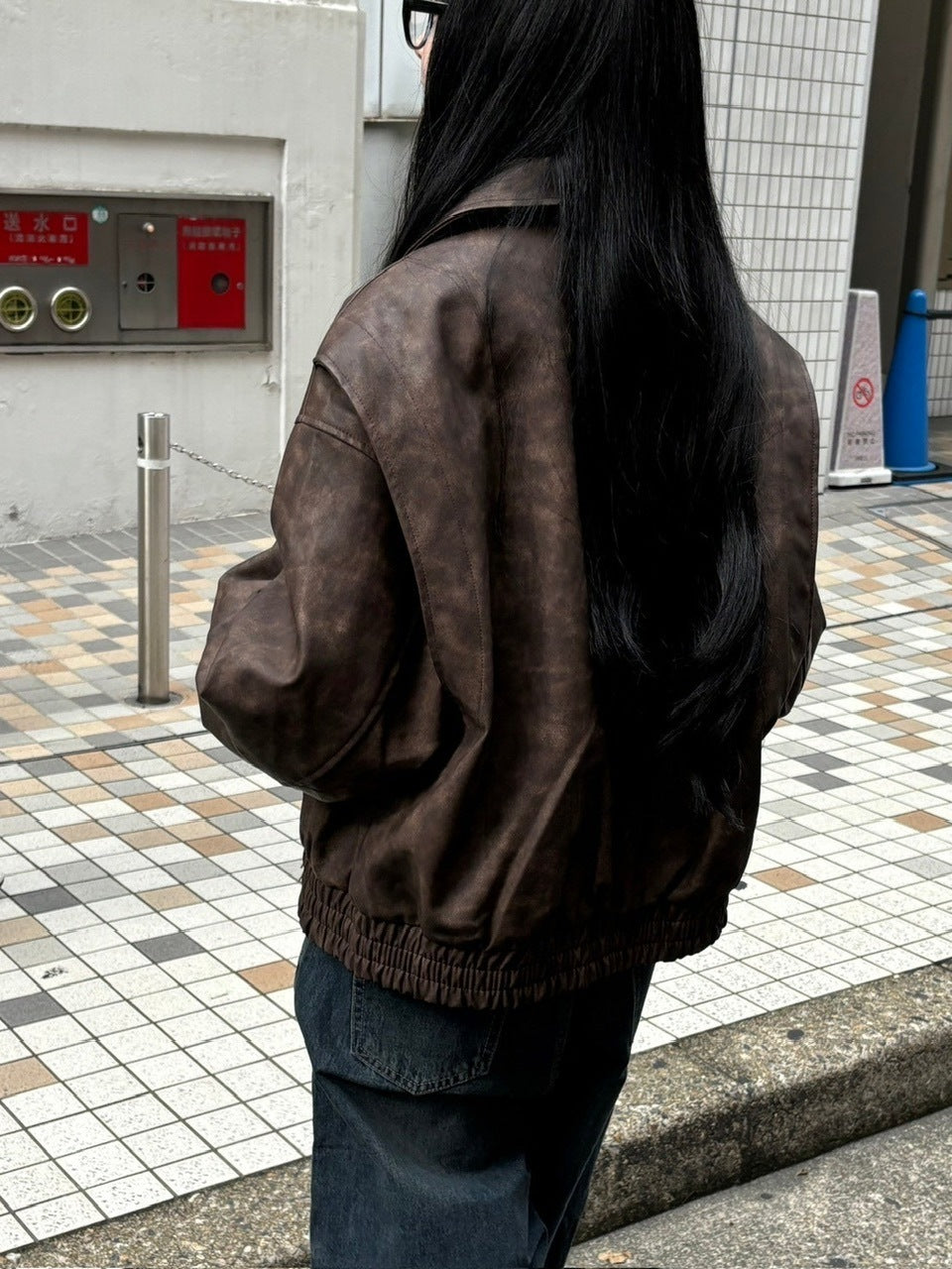 受注制【oaks】fake leather jacket (2color) / 【オークス】フェイクレザージャケット