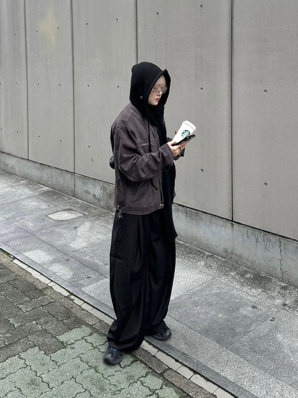 受注制【Chikashitsu +】fake suede zipper blouson (3color