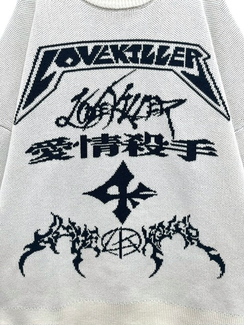 【LOVE KILLER】Total logo oversize knit