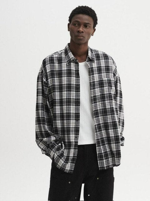 【DNSR】Oversized flannel check shirt