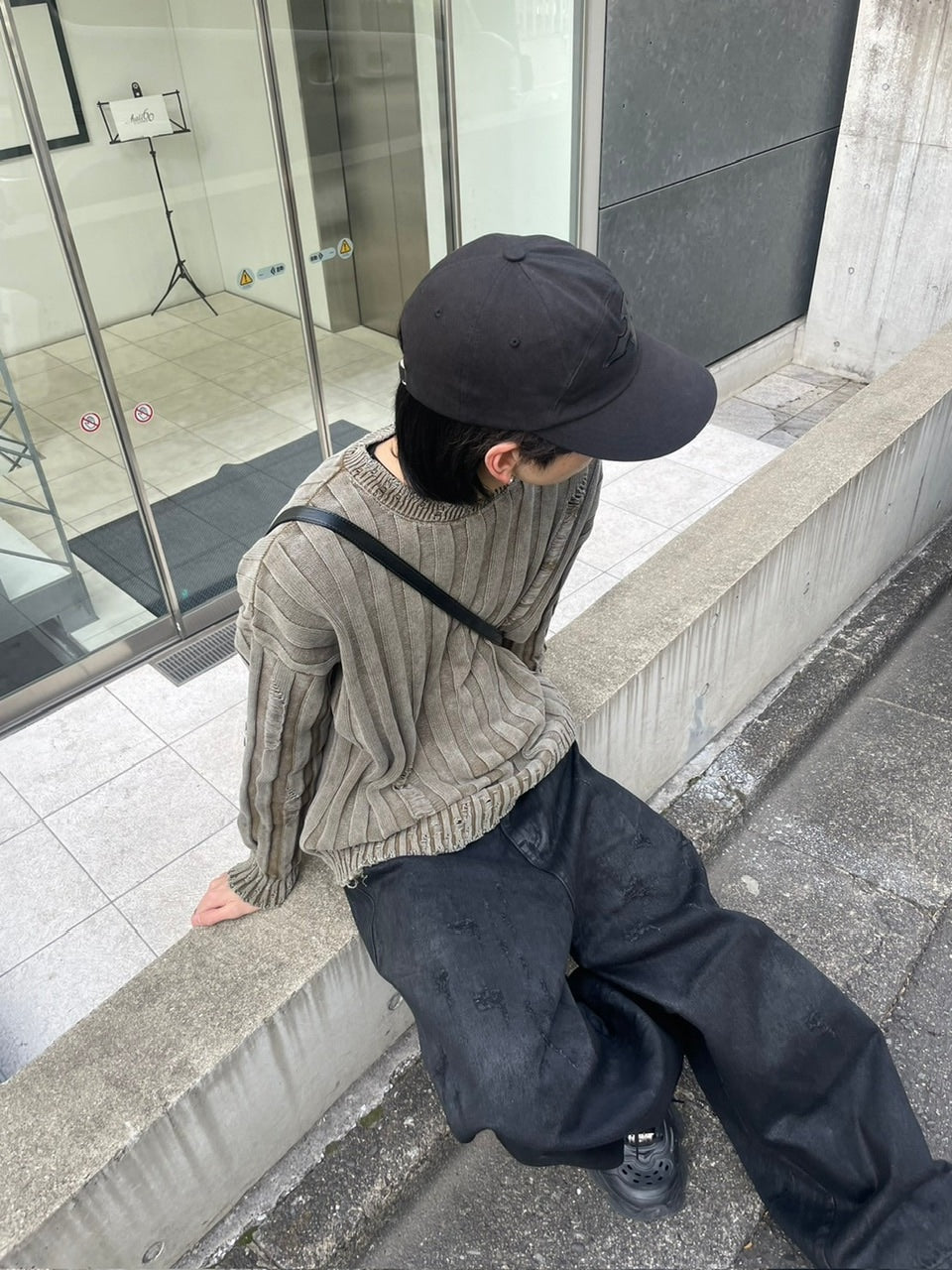 受注制【Chikashitsu +】dirty washing rib knit (2color)