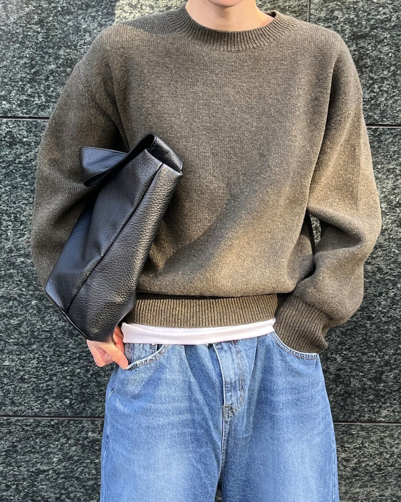 東京店WEB限定【Chikashitsu +】round wool knit (4color)