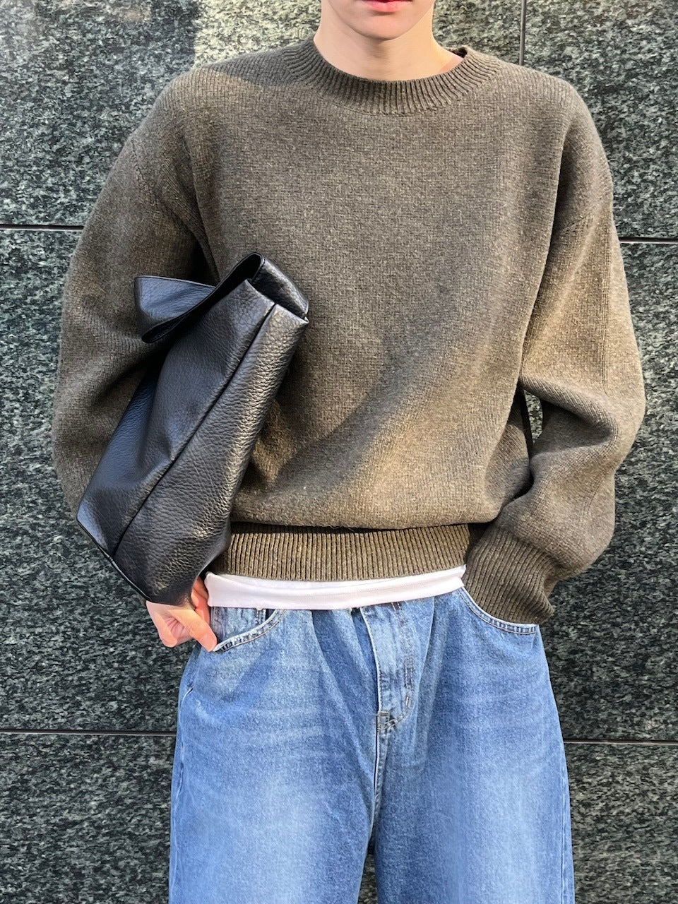 東京店WEB限定【Chikashitsu +】round wool knit (4color)