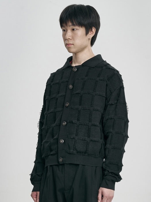 【AJOBYAJO】Fringe Check Cardigan