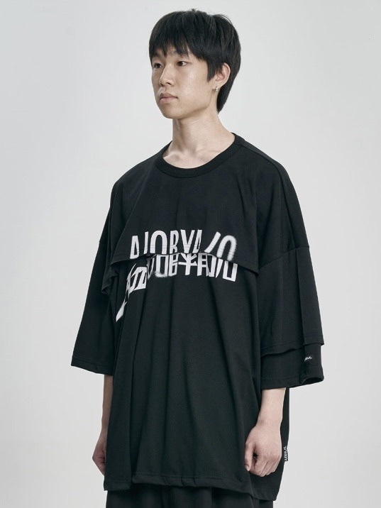 【AJOBYAJO】Tri Logo Mixed T-Shirt