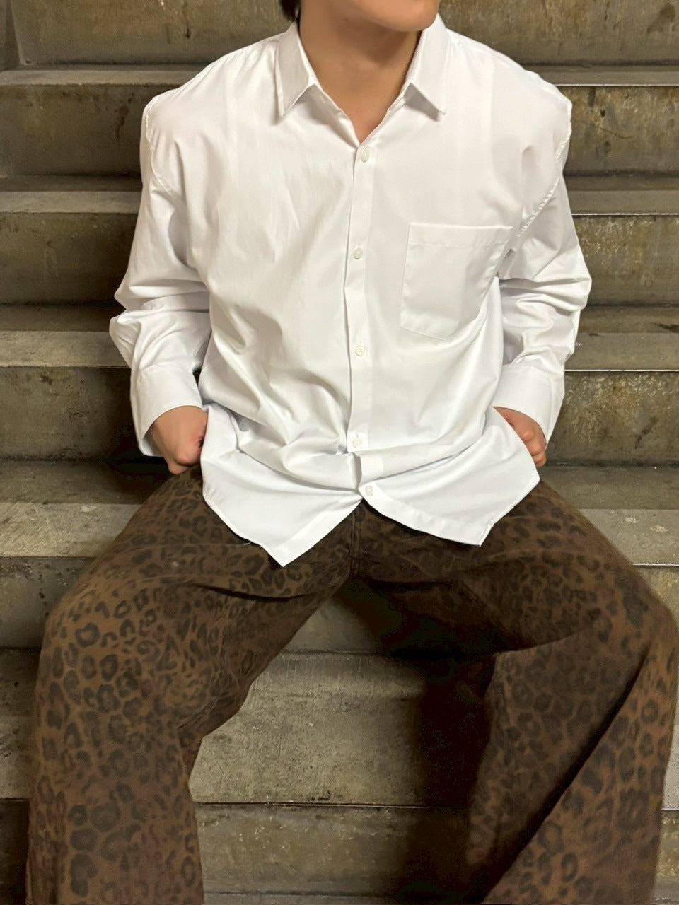 【Chikashitsu +】basic cotton shirt (3color)