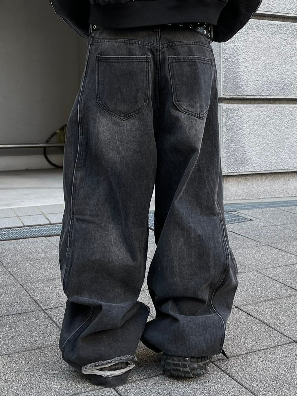 受注制【Chikashitsu +】wide curve denim pants