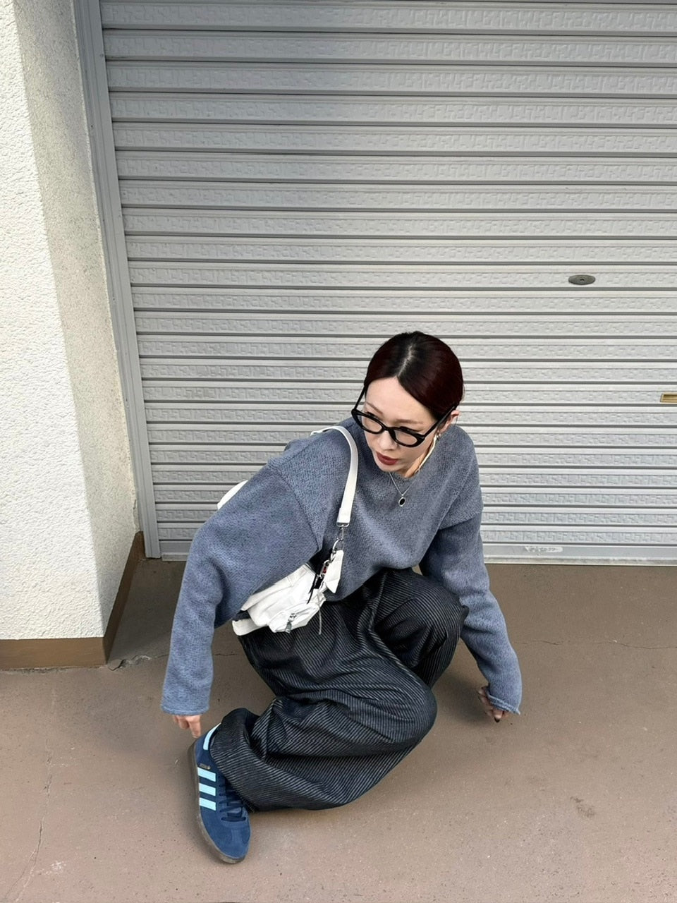 受注制【Chikashitsu +】loose fit round knit (4color)