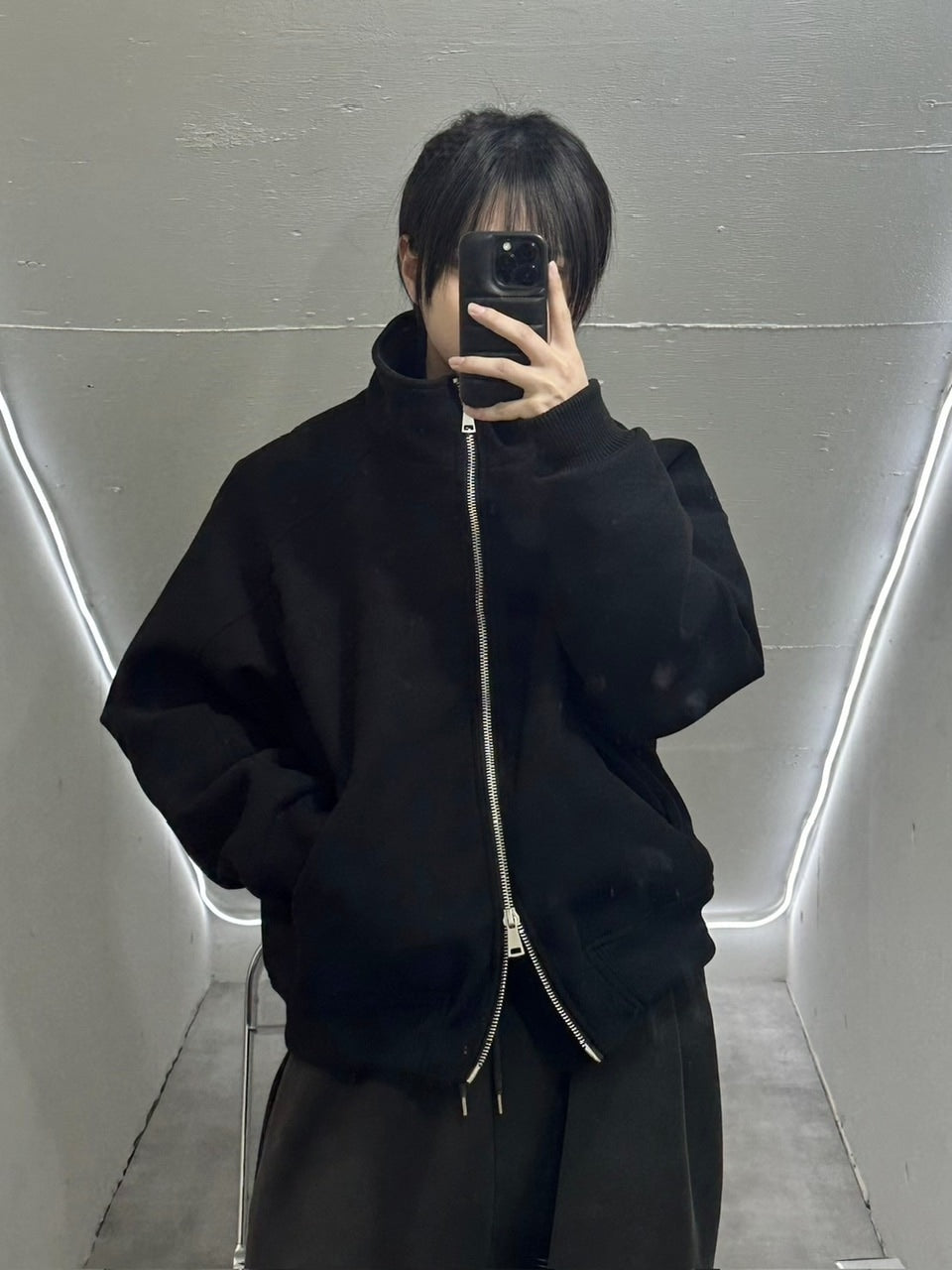 国際配送【LUV CODE】high neck zip up sweat jacket (2color)