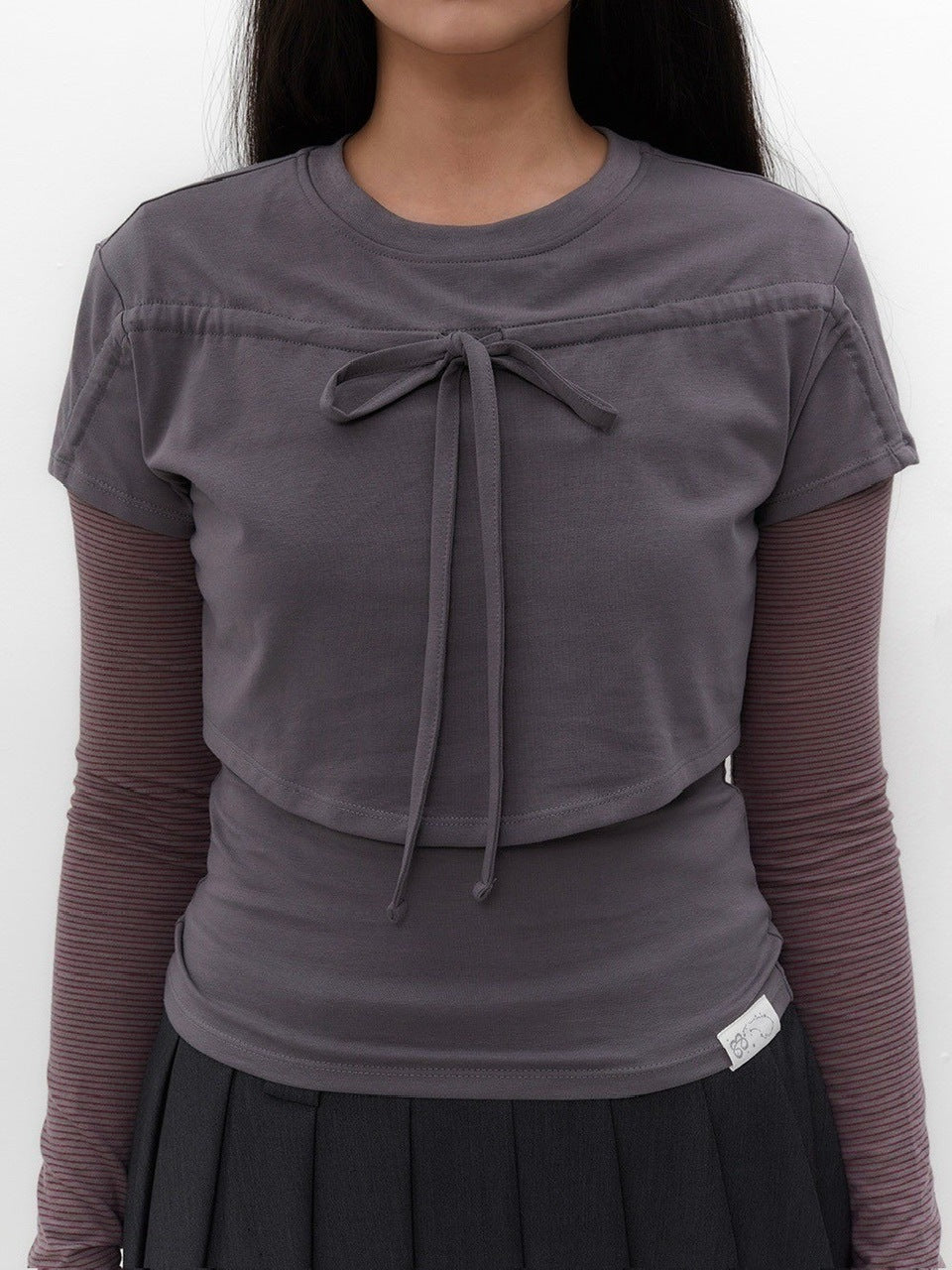 【TUOMIO】STRIPE LAYERED STRAPPY TOP