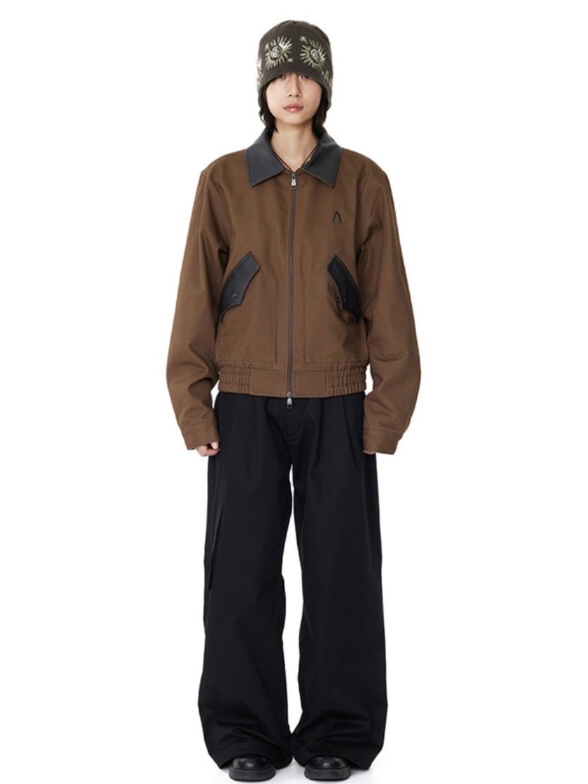 AAKAM】Contrast Leather Work Jacket – PRESSING WEB SHOP