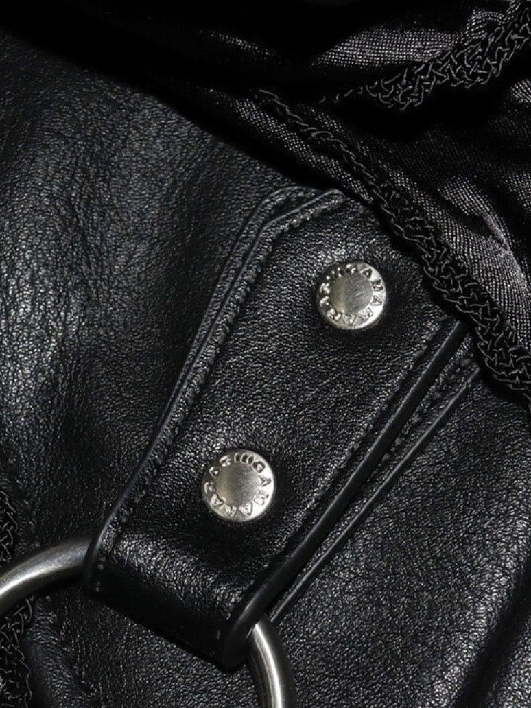 【IUGAMAKARAS】Laced Ribbon Leather Shoulder Bag