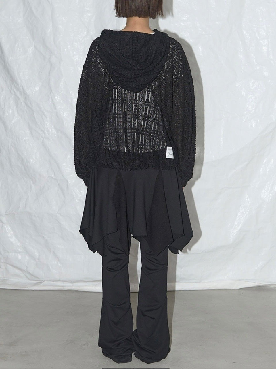 【FANCY CLUB】UNBALANCE SKIRT LAYERED PINTUCK PANTS