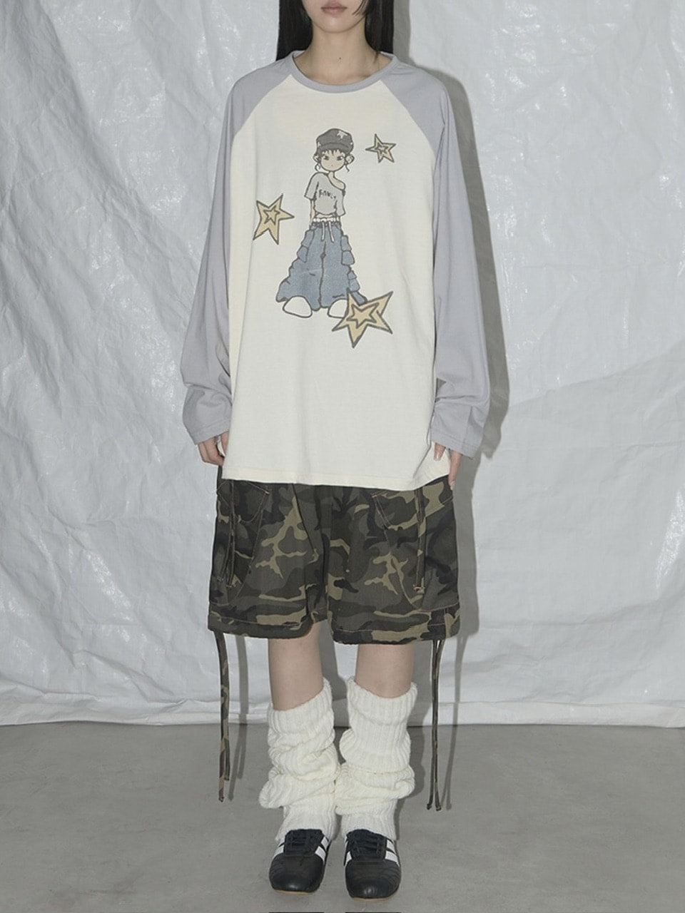 【FANCY CLUB】CARGO LETTERING BERMUDA PANTS