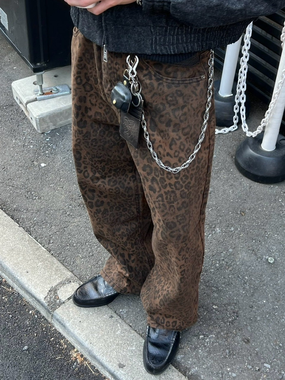 受注制【Chikashitsu +】leopard wide cotton pants (2color