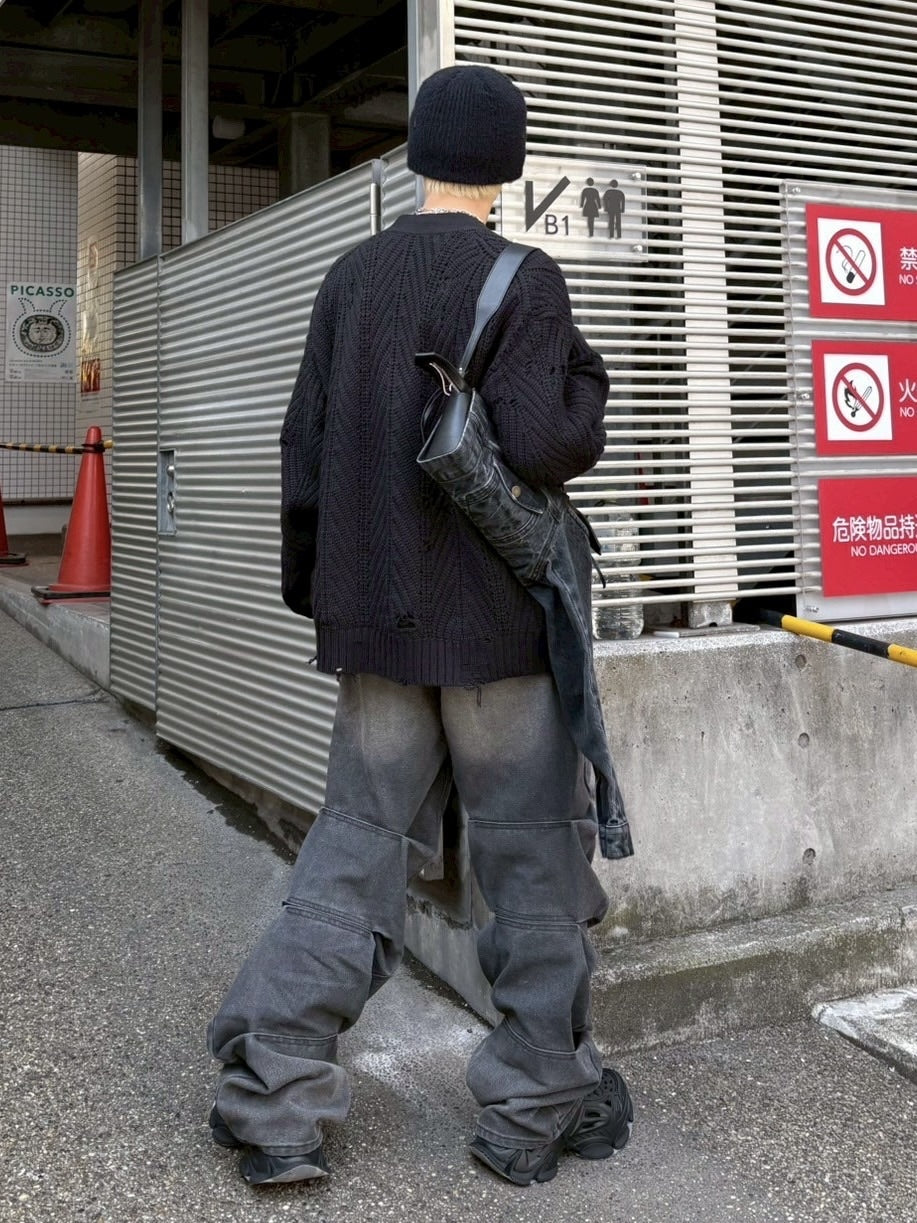 受注制【nmtc +】wash knit cardigan (2color)