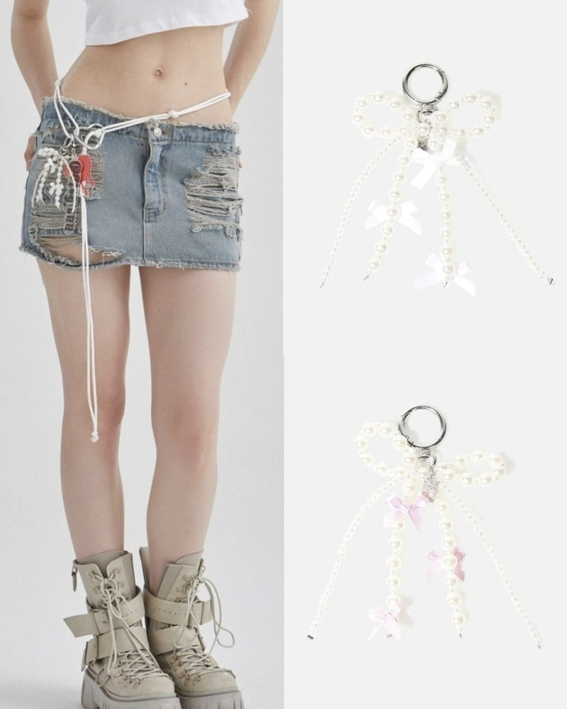【GATELESS】PEARL RIBBON KEYRING