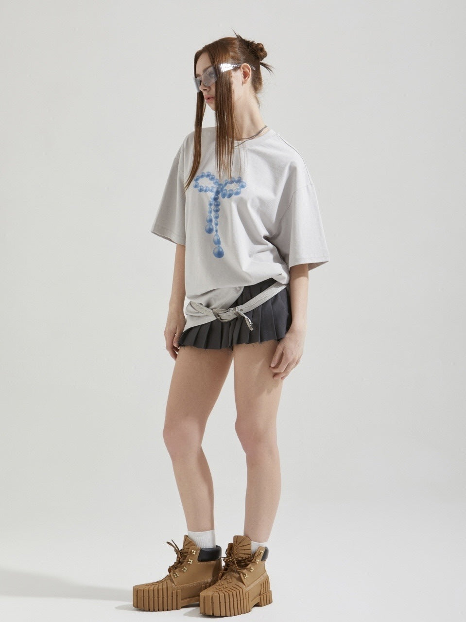 【GATELESS】MICRO MINI PLEATS SKIRT PANTS