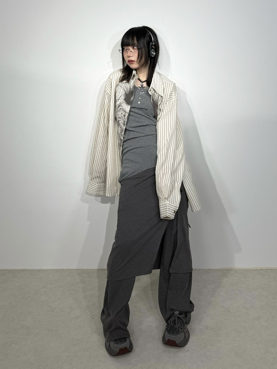 国際配送【Nerd out XU】Chaos stripe shirt