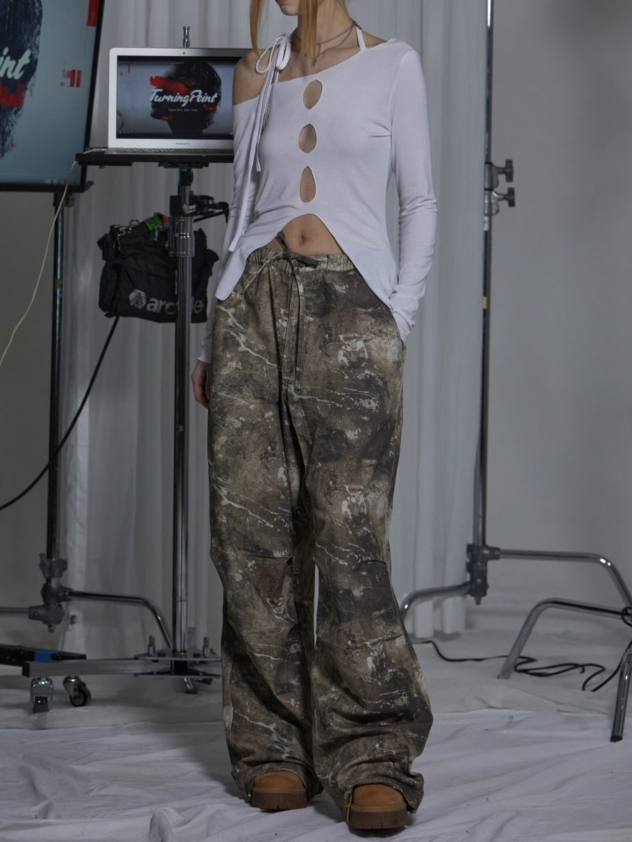 【GATELESS】POINT HOLE ONE SHOULDER T-SHIRT