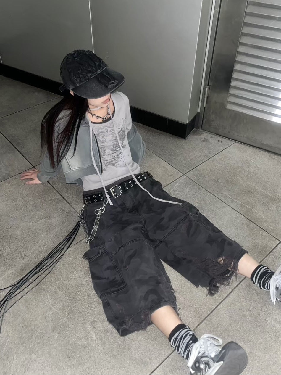 Never mind the XU】tie set cross wing long sleeve tee (3color