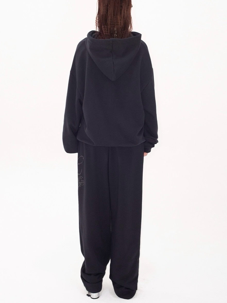 【HOLY NUMBER 7】HIPHOP OVER BALLOON FIT CUBIC LETTERING TRAINING PANTS