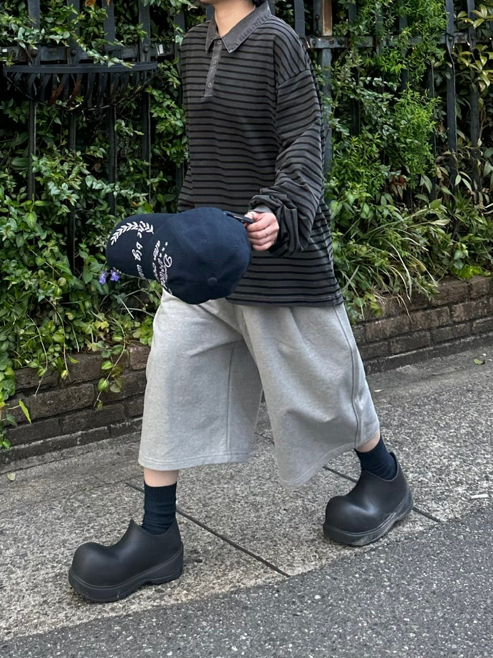 受注制【youll】pigment border polo long tee (2color)