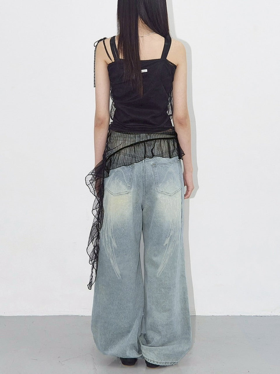 【FANCY CLUB】LACE SHIRRING LAYERED DRESS