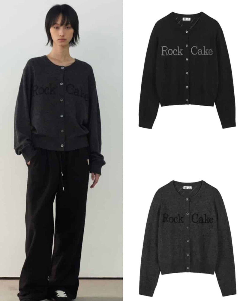 【ROCK CAKE】Argyle Punching Knit Cardigan
