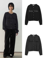 【ROCK CAKE】Argyle Punching Knit Cardigan