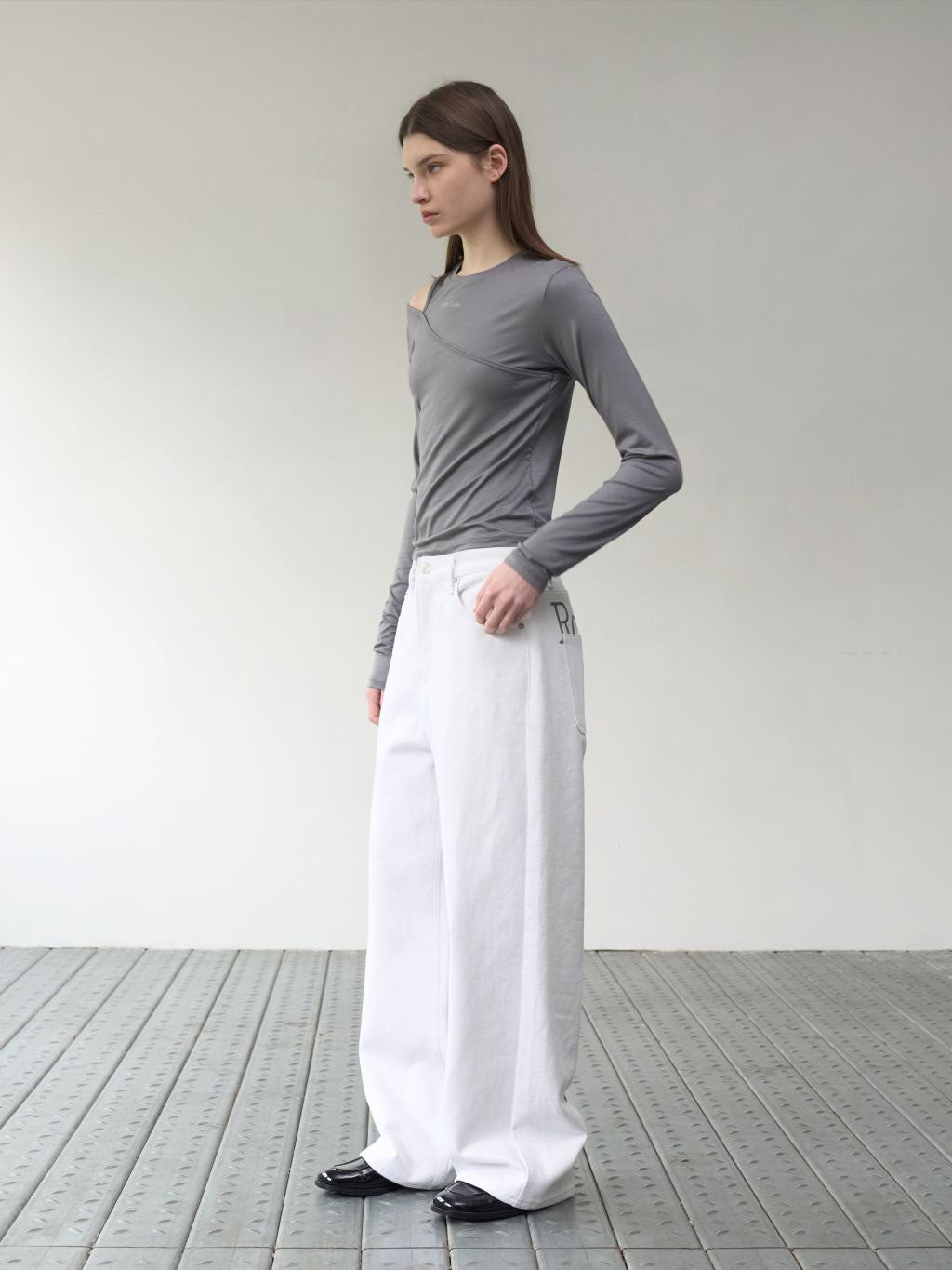 【ROCK CAKE】One Shoulder Layered Top