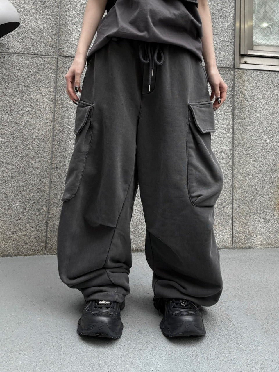 【nmtc +】oversized pigment sweat cargo pants (2color)