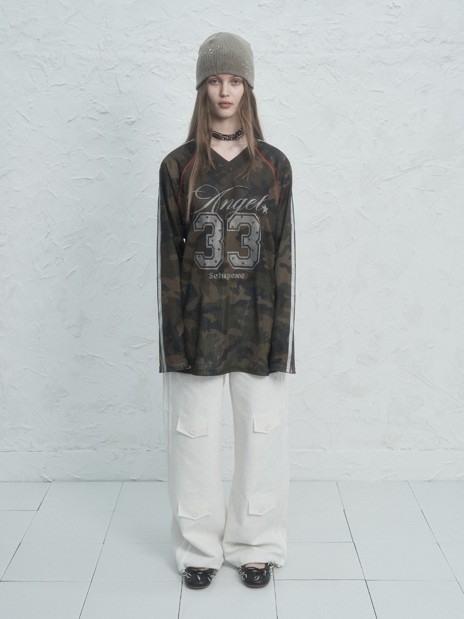 【SETUP‐EXE】V-NECK MESH SPORTS T