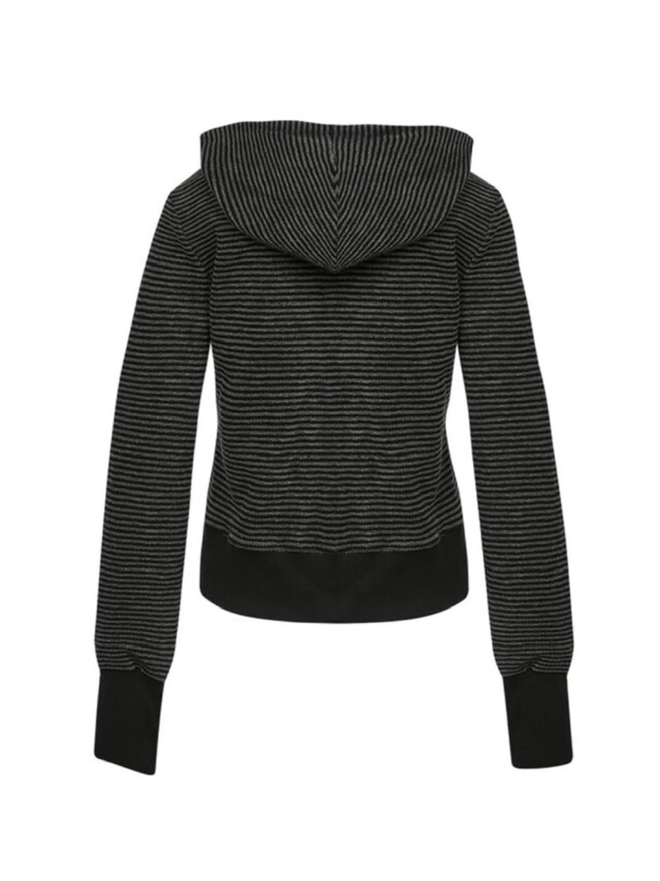 【NOT KNOWING】U Neck Stripe Hood Zip Up