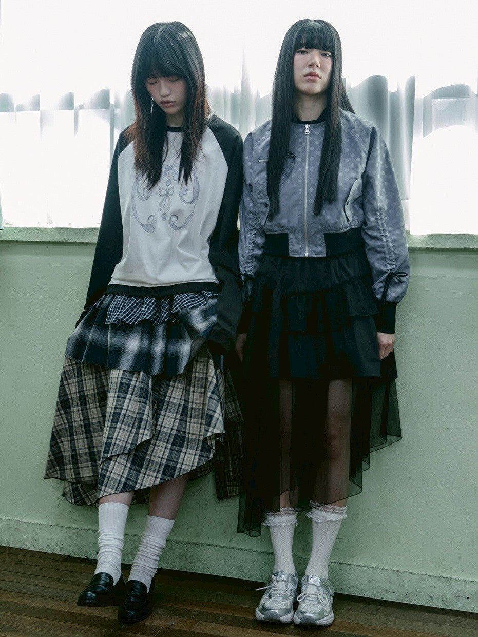 【TUOMIO】RIBBON DOT BOMBER