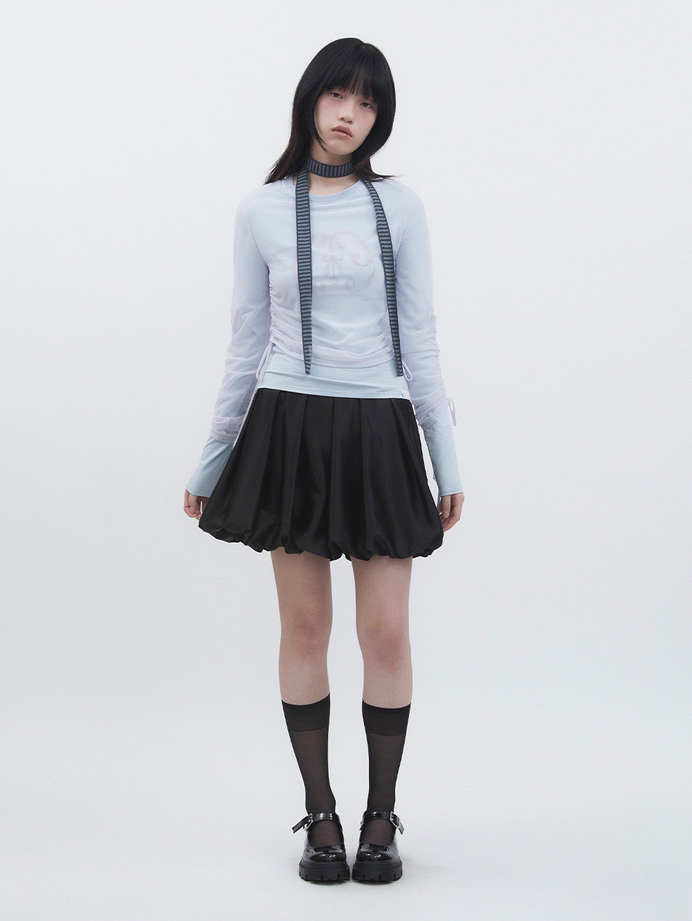 【TUOMIO】SATIN BALLOON SKIRT