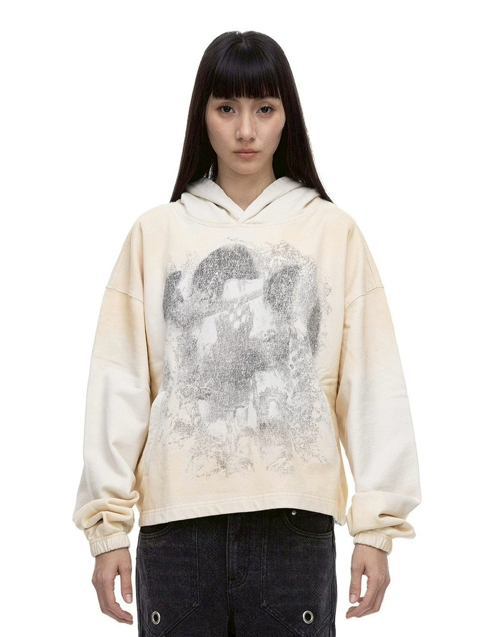 【The Boy Has No Patience】NIGHT OF THE BLOOD MOON WASHED DISTRESSED GRAPHIC HOODIE