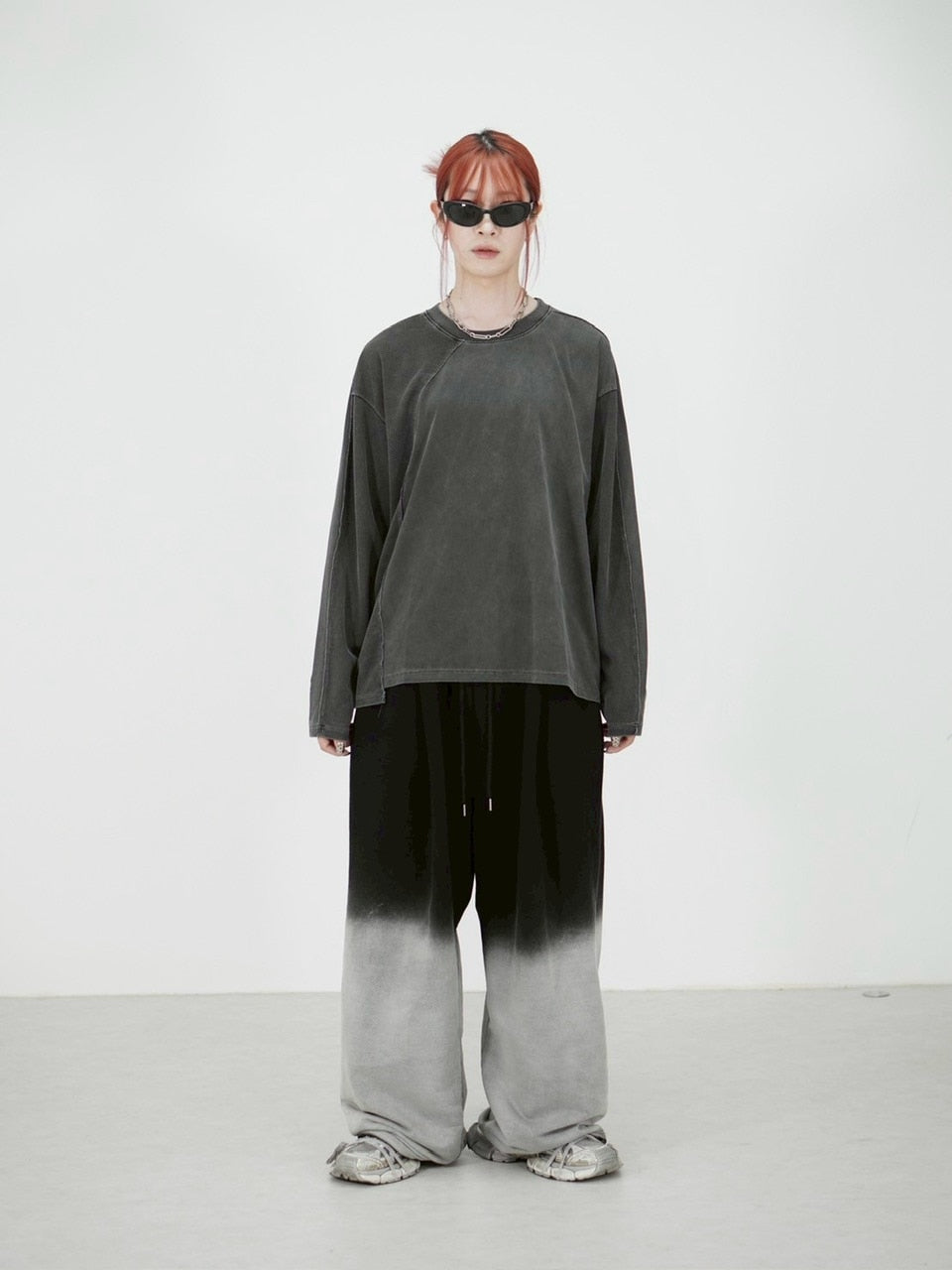 受注制【Chikashitsu +】switching waffle long sleeve (3color)