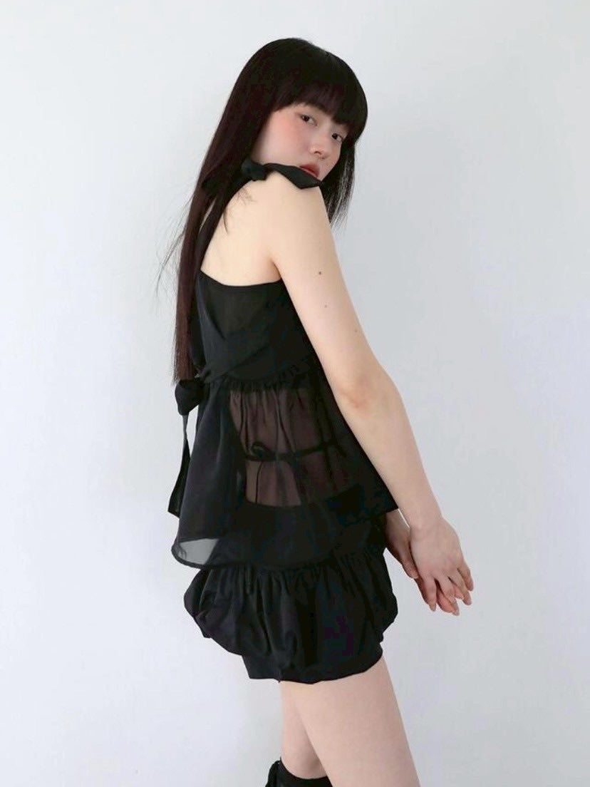 【Uglyshadow】ORGANZA RIBBON BLOUSE