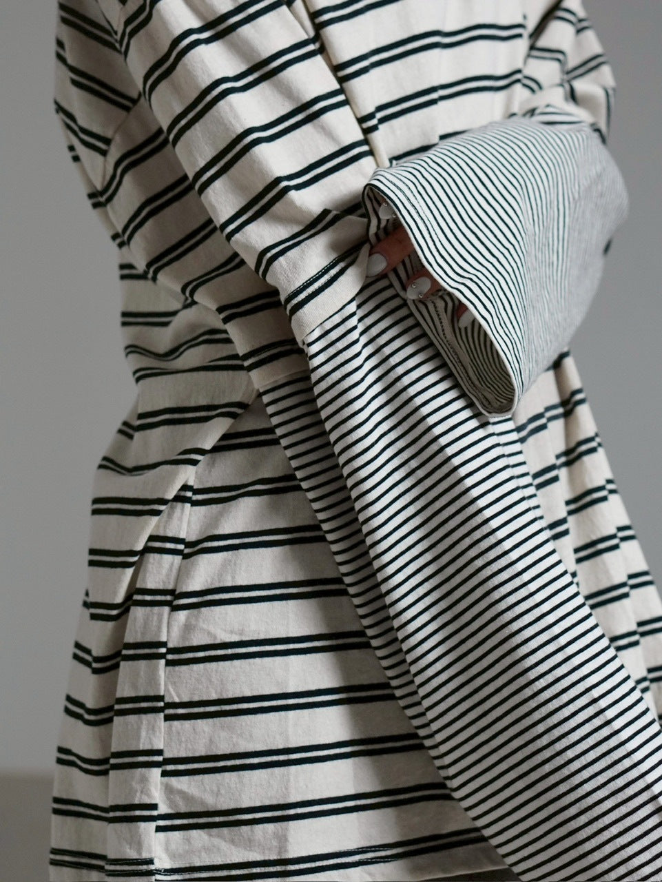 【Chikashitsu +】oversized layered border washed long sleeve / 【チカシツプラス】オーバーサイズウォッシュドレイヤードボーダー長袖Tシャツ(2color)